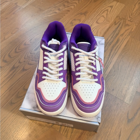 AllStarElite Watson Sneakers Purple White Embellished Sneaker W8.5/ M6.5 Euro 40 - Picture 4 of 7